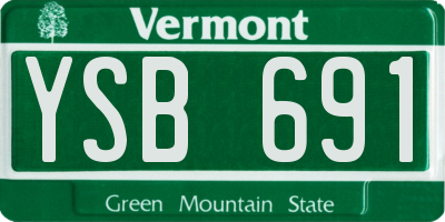 VT license plate YSB691