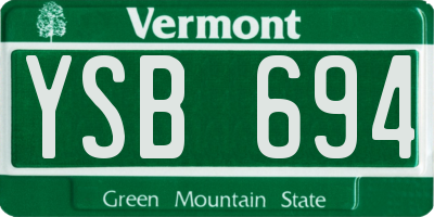 VT license plate YSB694