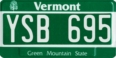 VT license plate YSB695