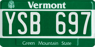 VT license plate YSB697
