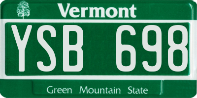VT license plate YSB698