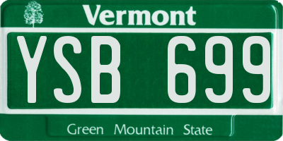 VT license plate YSB699