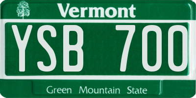VT license plate YSB700