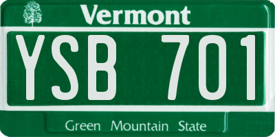 VT license plate YSB701
