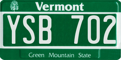 VT license plate YSB702