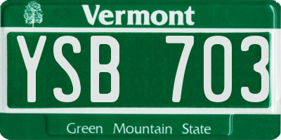 VT license plate YSB703