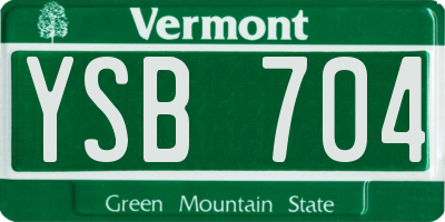 VT license plate YSB704