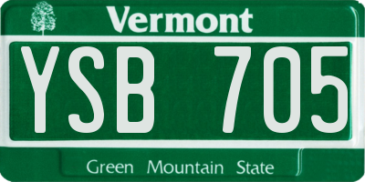 VT license plate YSB705