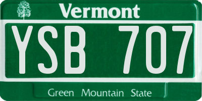 VT license plate YSB707