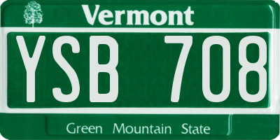VT license plate YSB708