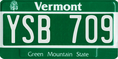 VT license plate YSB709