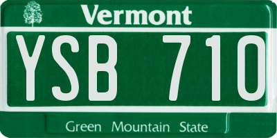 VT license plate YSB710