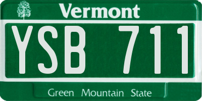 VT license plate YSB711