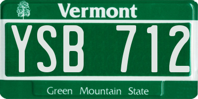 VT license plate YSB712