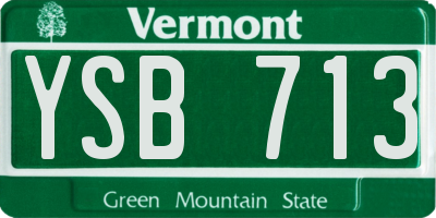 VT license plate YSB713