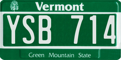 VT license plate YSB714