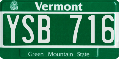 VT license plate YSB716