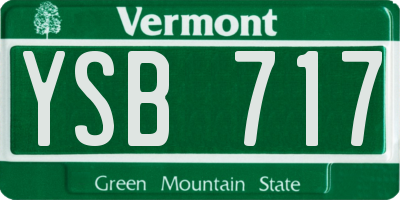VT license plate YSB717