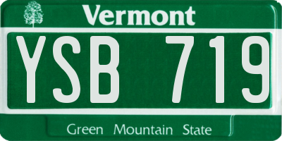 VT license plate YSB719