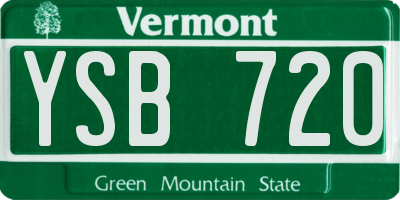 VT license plate YSB720