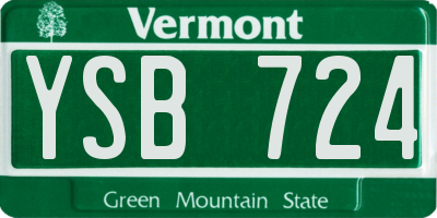 VT license plate YSB724