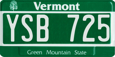 VT license plate YSB725