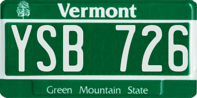VT license plate YSB726