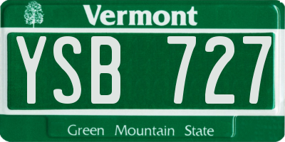 VT license plate YSB727