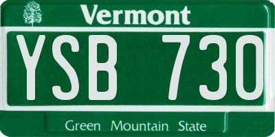 VT license plate YSB730