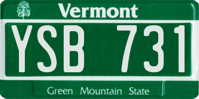 VT license plate YSB731