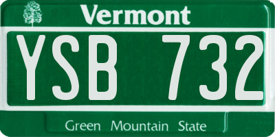 VT license plate YSB732
