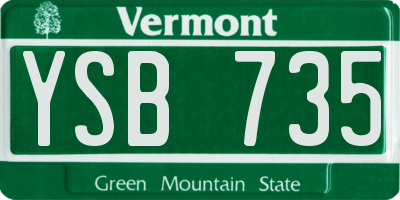 VT license plate YSB735