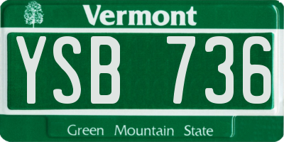 VT license plate YSB736