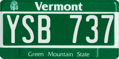 VT license plate YSB737