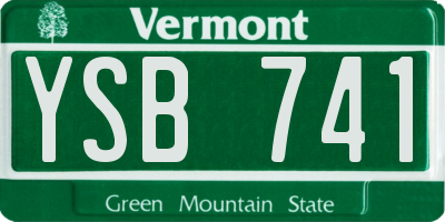 VT license plate YSB741