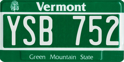 VT license plate YSB752
