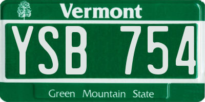VT license plate YSB754