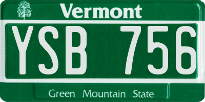 VT license plate YSB756