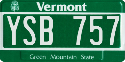 VT license plate YSB757