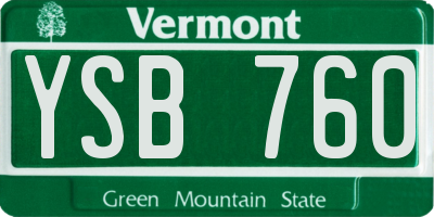 VT license plate YSB760