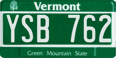VT license plate YSB762
