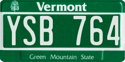 VT license plate YSB764