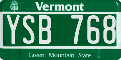 VT license plate YSB768