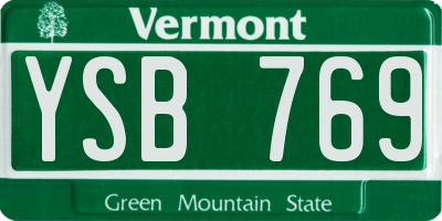 VT license plate YSB769