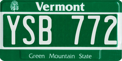 VT license plate YSB772