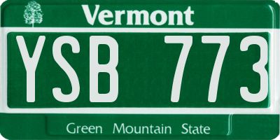 VT license plate YSB773