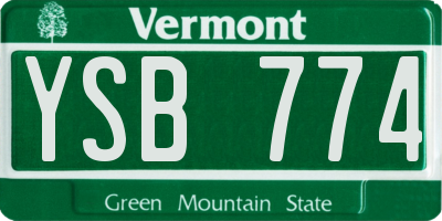 VT license plate YSB774