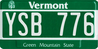 VT license plate YSB776