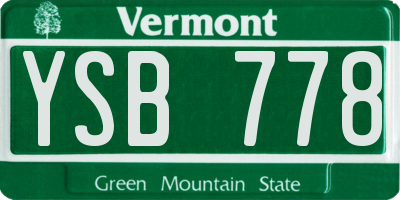 VT license plate YSB778