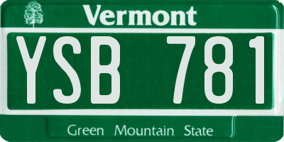 VT license plate YSB781